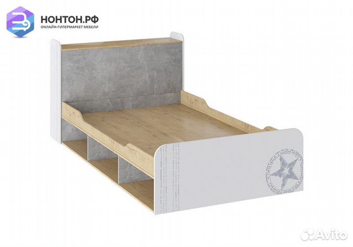 Кровать Мегаполис бунратти / белый с рисунком