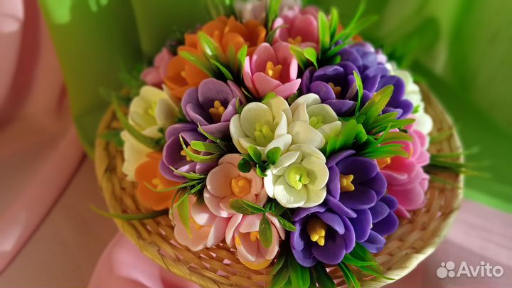 Корзинка крокусов - мыло ручной работы