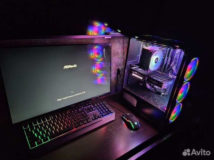 Мощный игровой комп ryzen 5 2600/RTX 3060/DDR4 16G