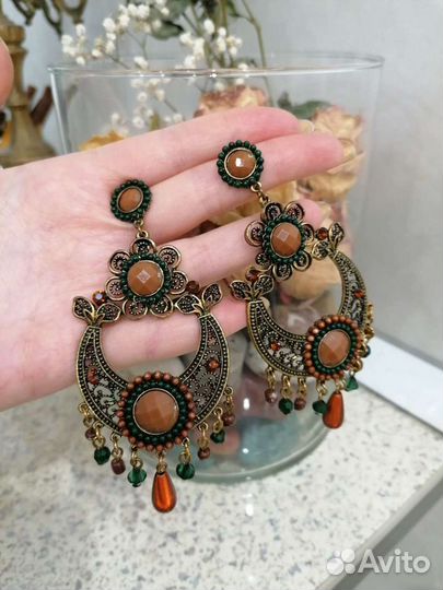 Серьги массивные этнические Индия