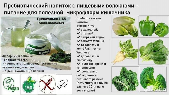 Пребиотический напиток с пищевыми волокнами