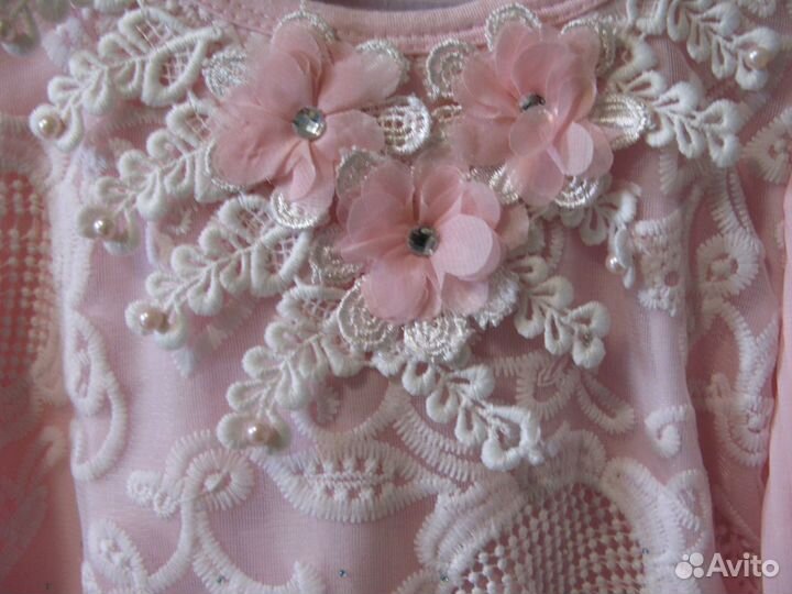 Праздничная блузка розовая