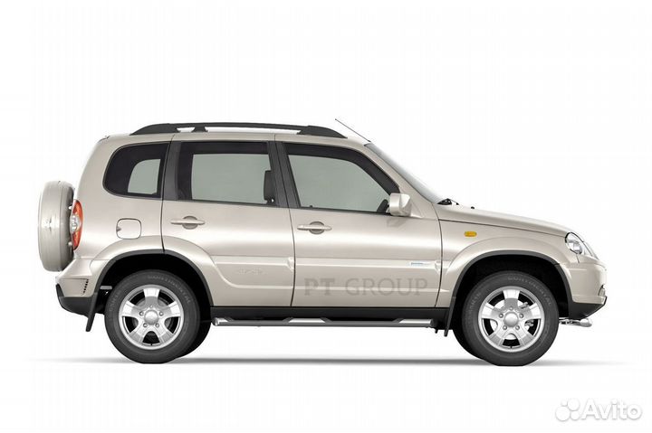 Пороги Chevrolet niva с накладками 63мм (нпс)