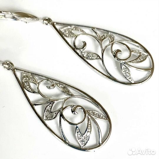 Золотые серьги с фианитами