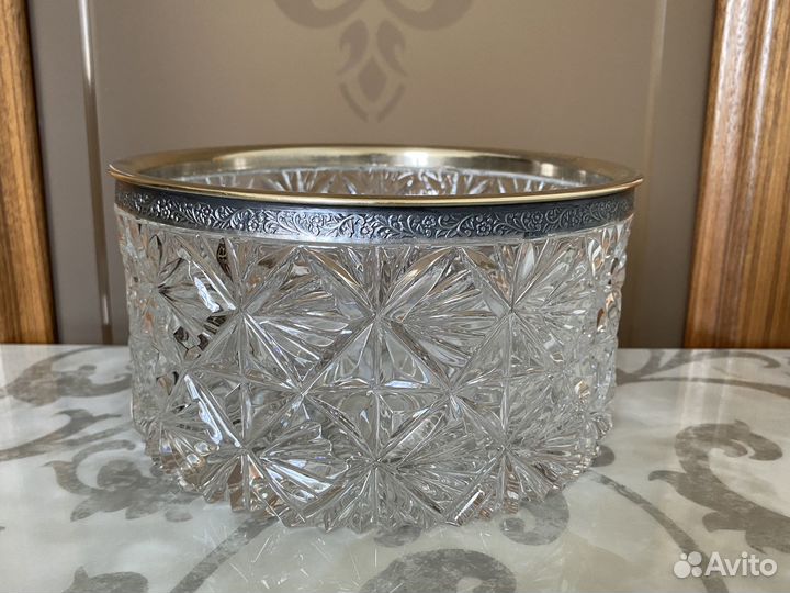 Винтажная большая ваза Фруктовница Хрусталь мнц