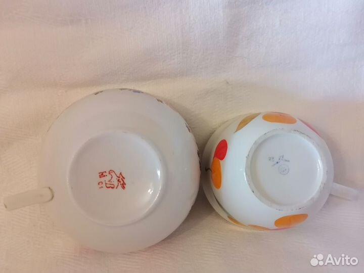 Чайные чашки, молочники, чайники дулево, вербилки