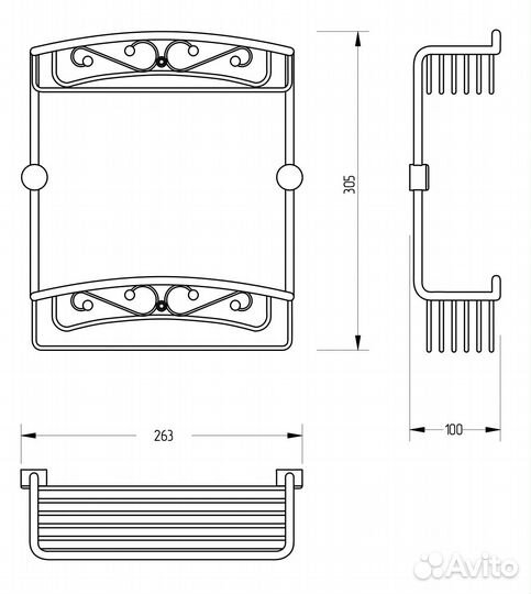 Полка Migliore Complementi ML.COM-50.602.CR хром