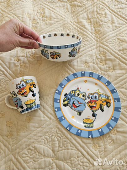 Набор детской посуды машинки