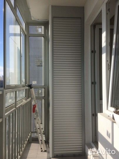 Шкаф с рольставнями на балкон на заказ с гарантией