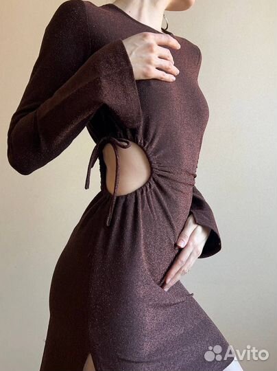 Платье мини с люрексом