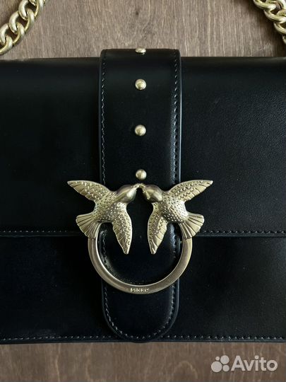 Сумка pinko черная с золотом