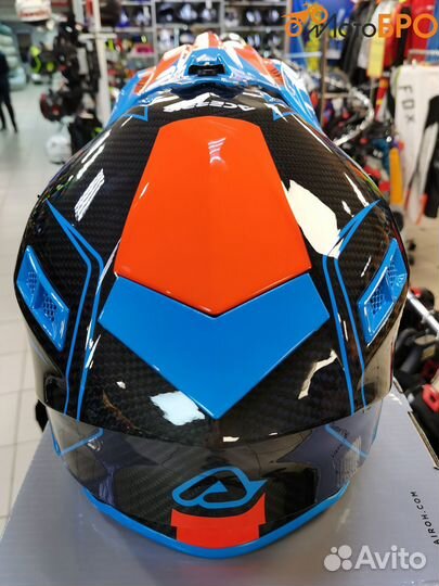 Шлем карбоновый Aсerbis steel carbon orange/blue