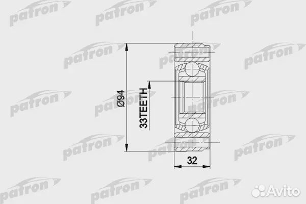 Patron PCV3004 ШРУС внутр к-кт audi: 80, 90 1.3-2