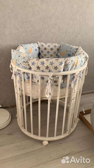 Детская кроватка трансформер с маятником