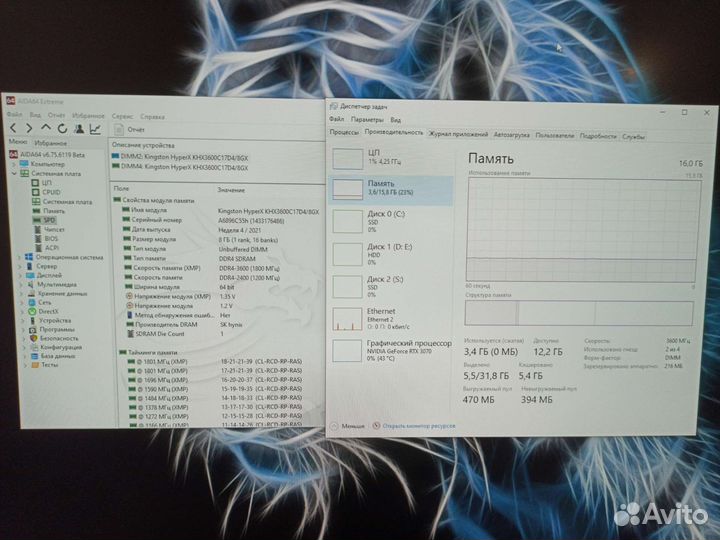 Оперативная память Kingston ddr4 16gb 3600