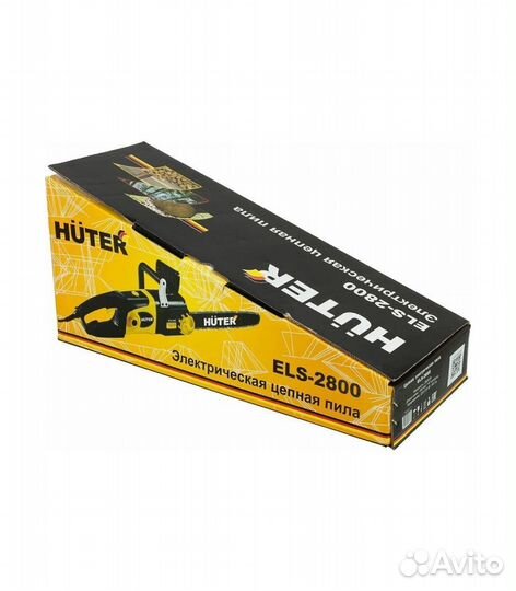 Электропила huter ELS-2800, 2800 Вт, желтый, черны