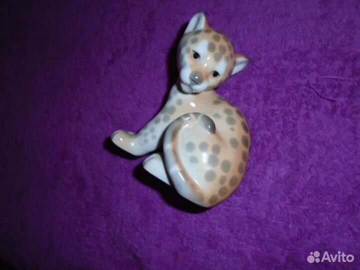 Статуэтка Леопард фарфор лфз знак качества СССР