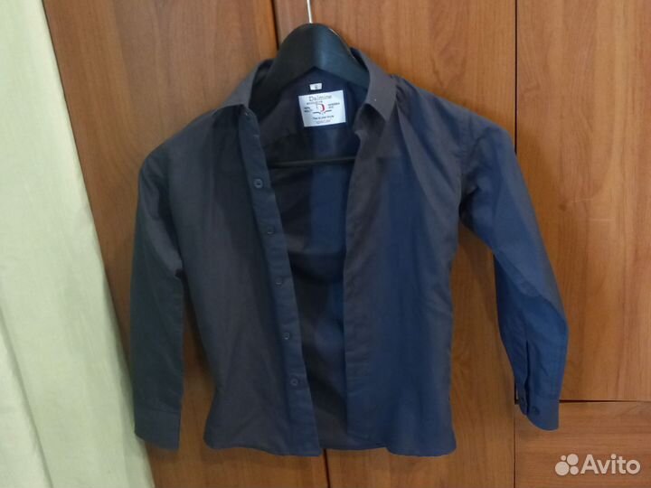 Рубашка синяя для мальчика 7 лет