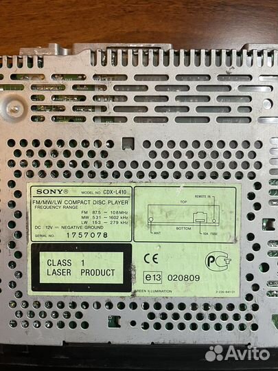 Автомагнитола sony CDX-L410
