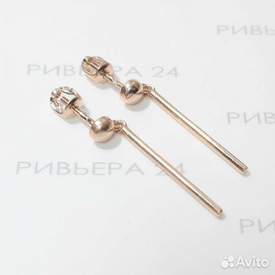 Золотые серьги пусеты 585 пробы 2,22 грамм