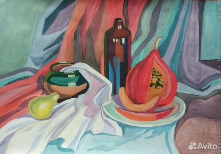 Тыква натюрморт гуашь