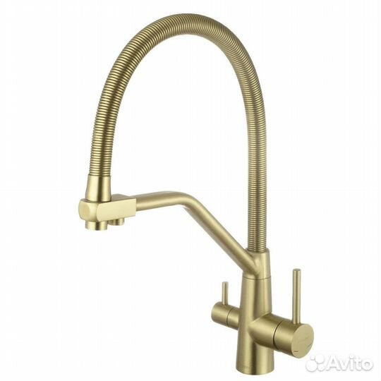 Смес-ль кухня мат. золото Fmark FS0762C