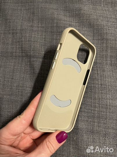 Чехол на iPhone 13 новый mochi молочный и темн.син