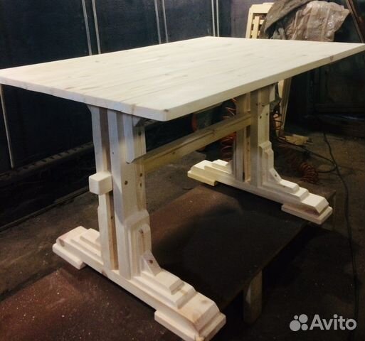Стол деревянный лавки скамейки из осины