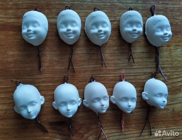 Заготовка из гипса, лицо для куклы