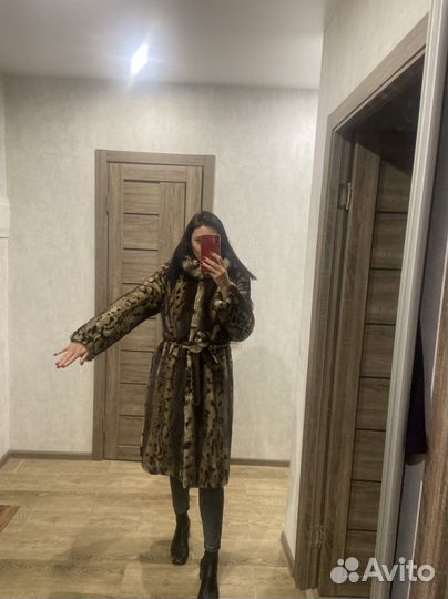 Шуба норковая с капюшоном