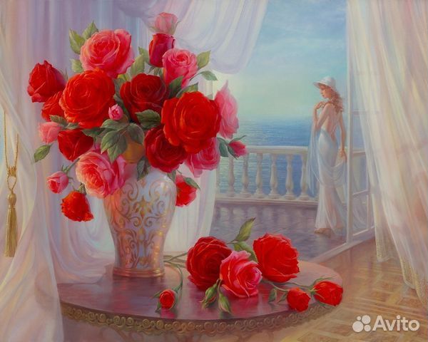 Картина по номерам Красные розы 40х50