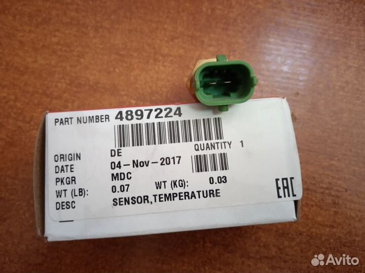 Датчик температуры охлаждающей жидкости 4897224