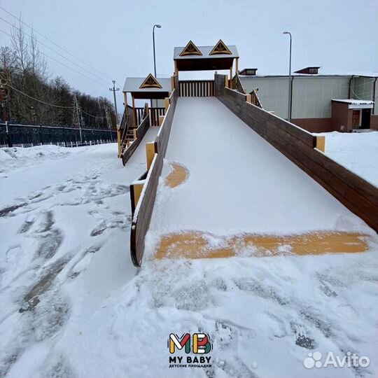 Зимняя деревянная горка Норд Премиум