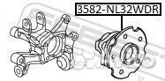 Ступица колеса зад прав/лев 3582-NL32WDR 35