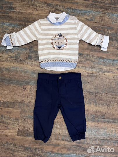 Костюм новый с рубашкой на мальчика 80