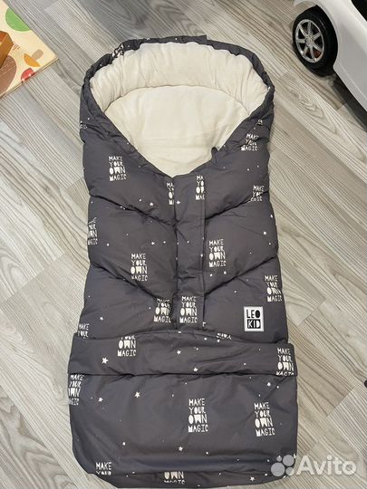 Зимний конверт в коляску leokid