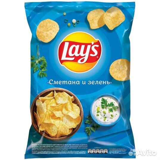 Чипсы LAY'S Сметана и Зелень 140г Frito-Lay