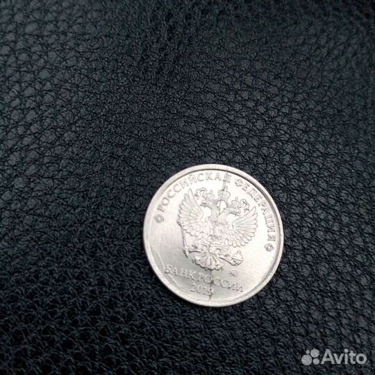 1 Рубль 2019 двойной брак (разлом)