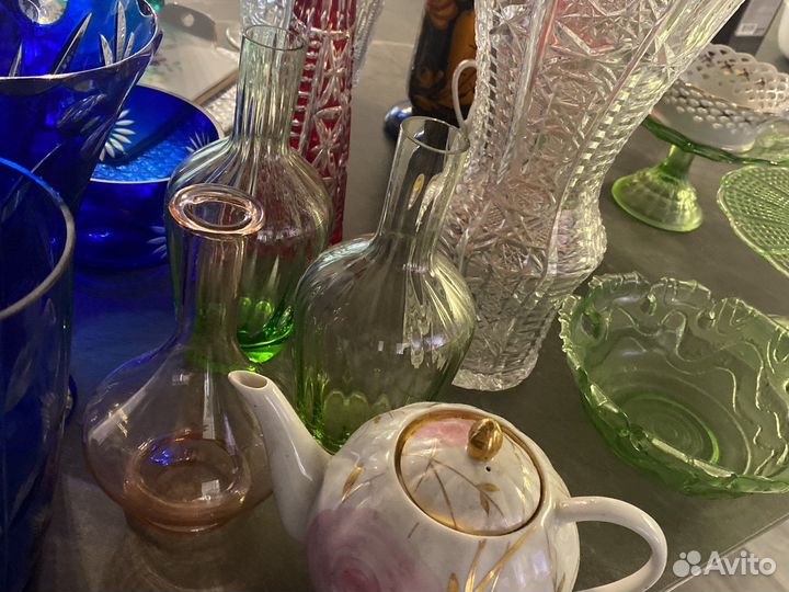 Посуда цветное стекло времен СССР