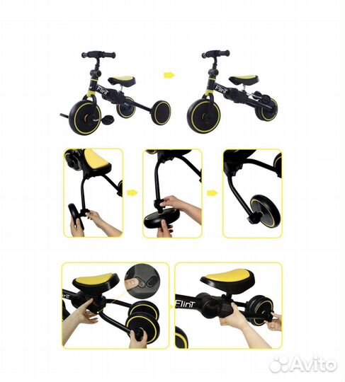 Беговел-велосипед трехколесный 4в1 BubaGO Flint