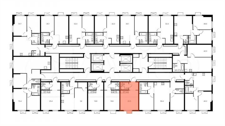 Квартира-студия, 23,5 м², 20/33 эт.