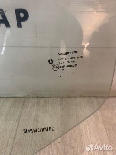 Стекло заднее левое Dodge Caliber 2007