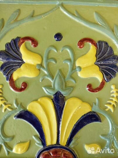 Изразец Цветы. Шамот. Керамика