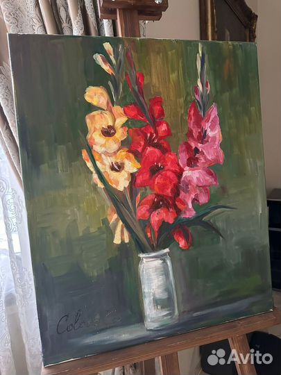 Картина маслом на холсте цветы
