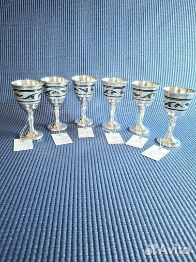 Серебряные рюмки 875-й пробы Кубачи