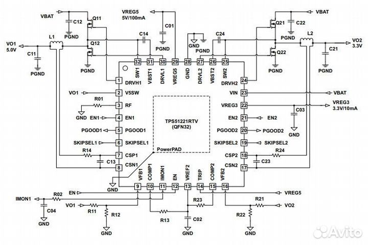 Микросхема TPS51221
