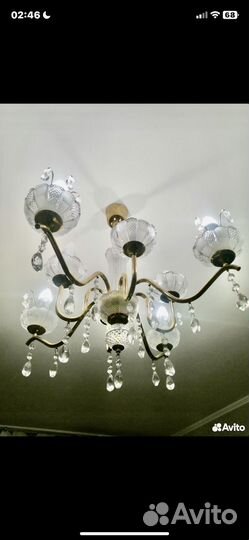 Люстра подвесная хрустальная потолочная
