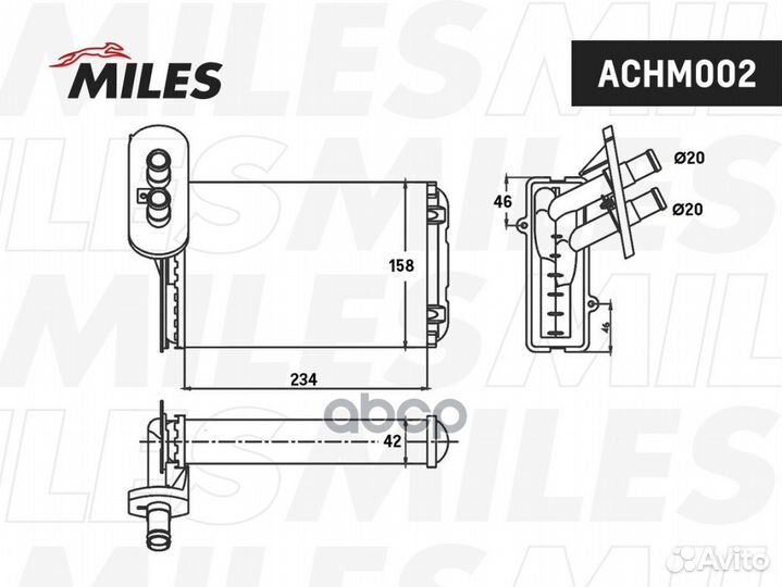 Теплообменник, отопление салона achm002 Miles