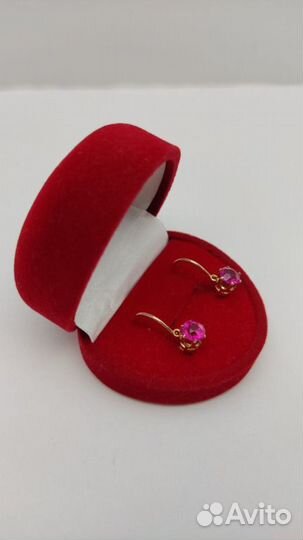 Е.Ц. Серьги советские, золото 583 (id 70753)