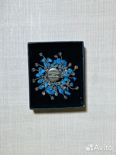Серьги, кольцо,брошь и бусы с бирюзой